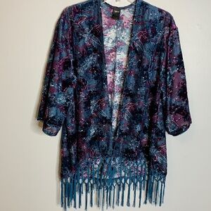 DISNEY TORRID TINKER BELL FRINGE KIMONO CARDIGAN